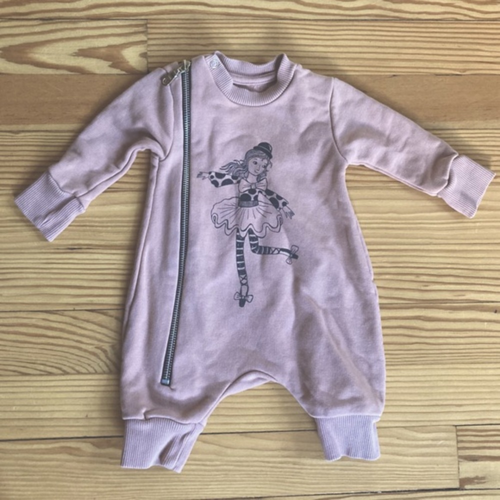 No Biggie pink blush baby coverall onesie ballerina pink 0-3 months‎